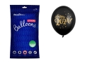 BALONY CZARNE HAPPY 2024 ZŁOTY 30cm 50szt