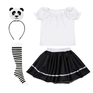 ZESTAW PANDA BIAŁO-CZARNY 116-128 5el