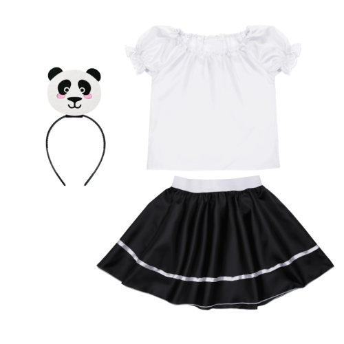 ZESTAW PANDA BIAŁO-CZARNY 134-140 4el
