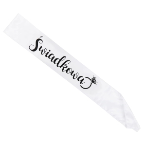 SZARFA ŚWIADKOWA BIAŁA 85cm