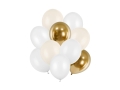 BALONY BIAŁO-ZŁOTE 30cm 10szt