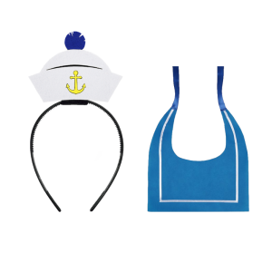 ZESTAW MARYNARZ BIAŁO-NIEBIESKI 3el