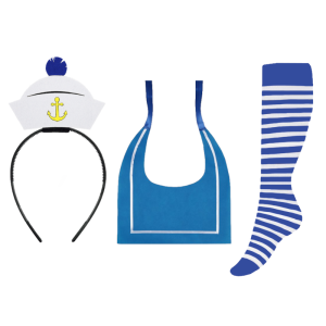 ZESTAW MARYNARZ BIAŁO-NIEBIESKI 4el