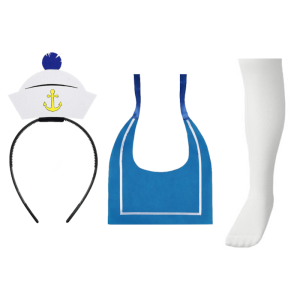 ZESTAW MARYNARZ BIAŁO-NIEBIESKI 4el