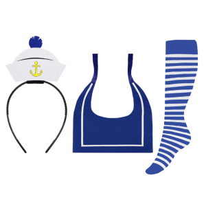 ZESTAW MARYNARZ BIAŁO-GRANATOWY 4el