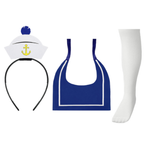 ZESTAW MARYNARZ BIAŁO-GRANATOWY 4el