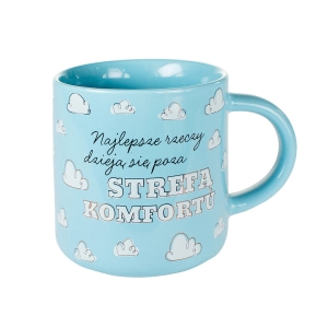 KUBEK POZA STREFĄ KOMFORTU CHMURKI BŁĘKITNY 350ml