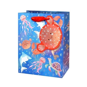 TOREBKA PREZENTOWA RYBKI NIEBIESKA 46x33cm