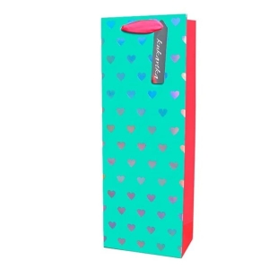 TOREBKA PREZENTOWA SERDUSZKA TURKUSOWA 36x13cm