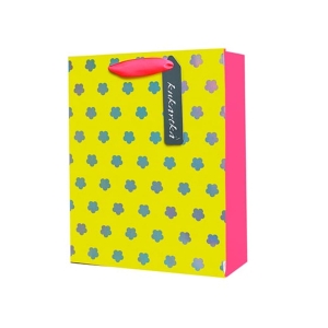 TOREBKA PREZENTOWA KWIATKI ŻÓŁTA 23x18cm