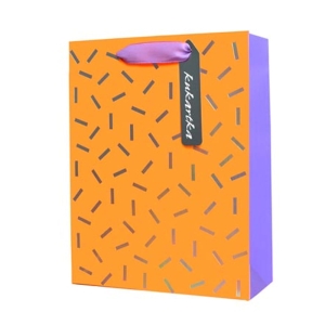 TOREBKA PREZENTOWA PASKI POMARAŃCZOWA 46x33cm