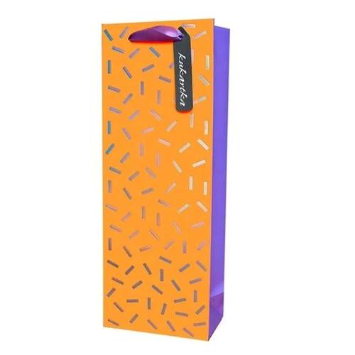 TOREBKA PREZENTOWA PASKI POMARAŃCZOWA 36x13cm