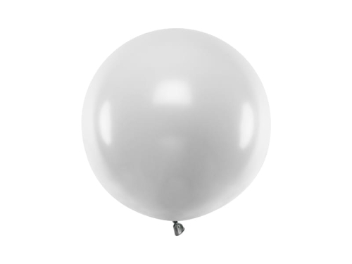 BALON SREBRNY PASTEL GIGANT 60cm 1szt