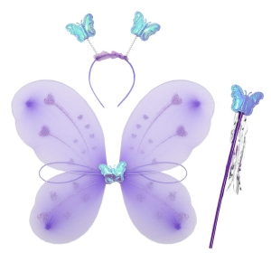 ZESTAW MOTYLEK JASNOFIOLETOWY 3el