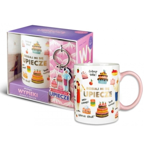 KUBEK Z BRELOKIEM DZISIAJ MI SIĘ UPIECZE BIAŁY 330ml