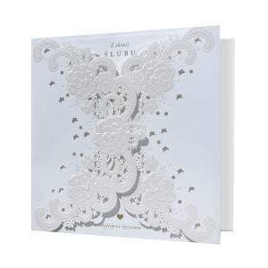 KARTKA ŚLUBNA Z OKAZJI ŚLUBU SKRZYDEŁKA BIAŁA 19x19cm