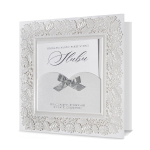KARTKA ŚLUBNA OD MATKI CHRZESTNEJ RAMKA BIAŁA 19x19cm