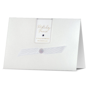 KARTKA ŚLUBNA MŁODEJ PARZE WSTĄŻKA MINIMALISTYCZNA BIAŁA 19x13cm