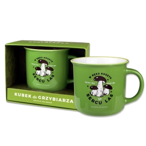 KUBEK GRZYBEK W SERCU LAS ZIELONY 350ml