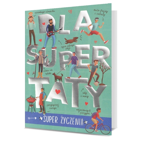 KARTKA DZIEŃ OJCA DLA SUPER TATY ZIELONA 19x13cm