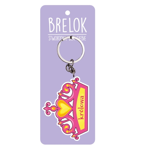 BRELOK KORONA KRÓLOWA RÓŻOWO-ZŁOTA