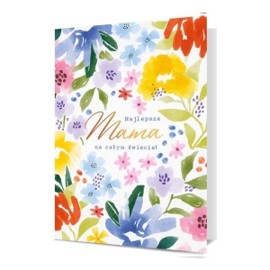 KARTKA DZIEŃ MATKI NAJLEPSZA MAMA KWIATY KOLOROWA 17x12cm