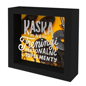 SKARBONKA KASKA NA TRENINGI CZARNA 15x15cm