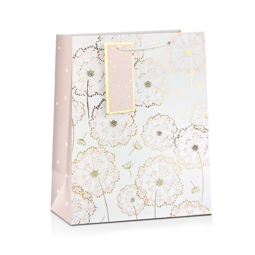 TOREBKA PREZENTOWA DMUCHAWCE BIAŁO-RÓŻOWA 32x26cm