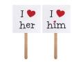 KARTECZKI DO FOTOBUDKI I LOVE HIM I LOVE HER
