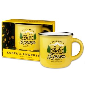 KUBEK KRĘCI MNIE ROWER ŻÓŁTY 350ml