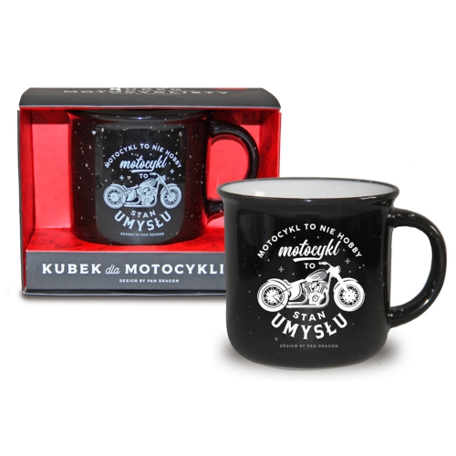 KUBEK MOTOCYKL TO STAN UMYSŁU CZARNY 350ml