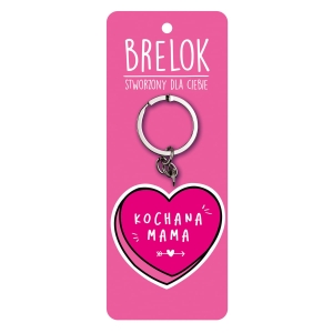 BRELOK KOCHANA MAMA SERCE RÓŻOWY