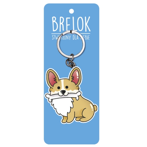 BRELOK PIESEK CORGI BRĄZOWY