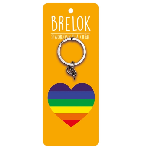 BRELOK SERCE TĘCZOWY