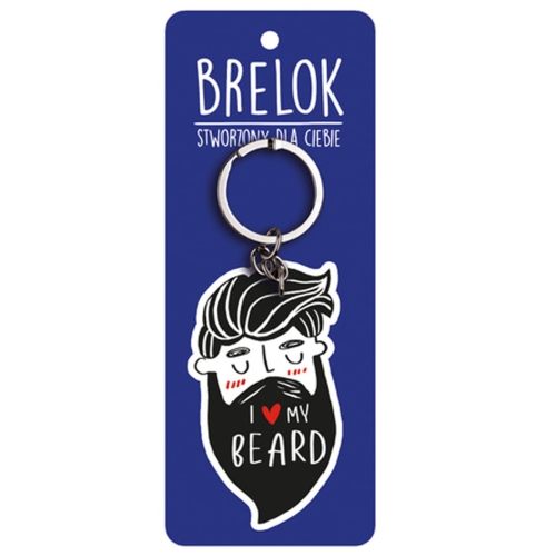 BRELOK BRODACZ I LOVE MY BEARD CZARNY