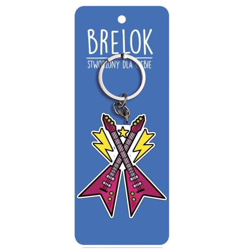 BRELOK GITARY ELEKTRYCZNE RÓŻOWY