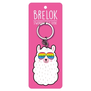 BRELOK LAMA W OKULARACH BIAŁY