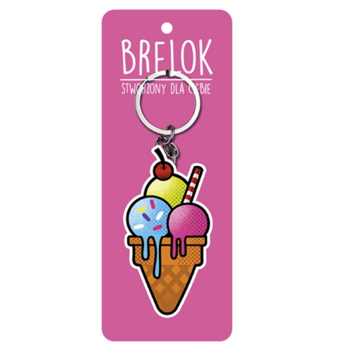 BRELOK LODY W ROŻKU KOLOROWY