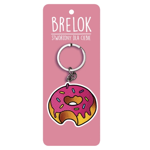 BRELOK DONUT PĄCZEK UGRYZIONY RÓŻOWY