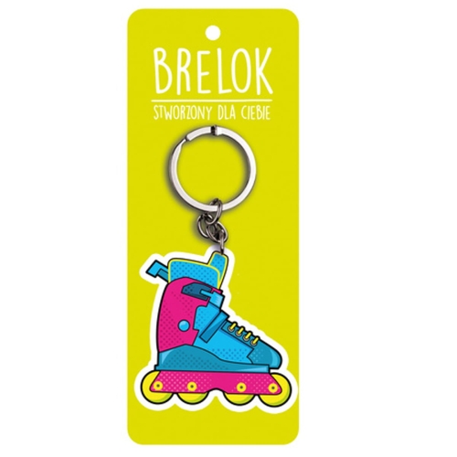 BRELOK ROLKI NIEBIESKO-RÓŻOWY