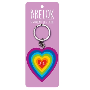 BRELOK SERCE UŚMIECH TĘCZOWY