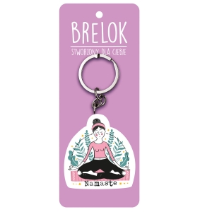 BRELOK MEDYTACJA NAMASTE RÓŻOWO-ZIELONY