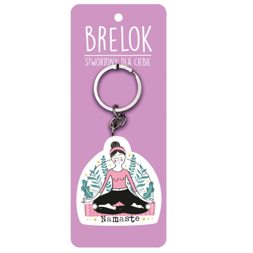 BRELOK MEDYTACJA NAMASTE RÓŻOWO-ZIELONY