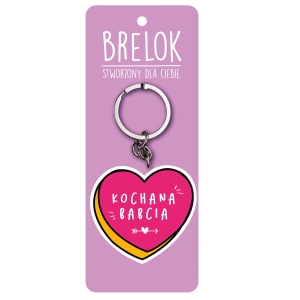 BRELOK SERCE KOCHANA BABCIA RÓŻOWY