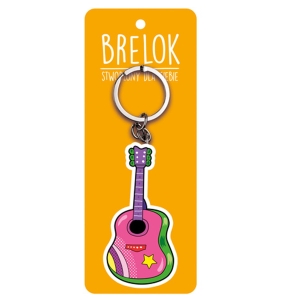 BRELOK GITARA AKUSTYCZNA RÓŻOWA