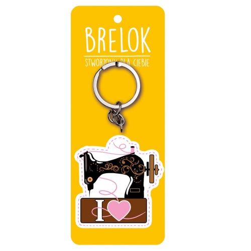 BRELOK MASZYNA DO SZYCIA CZARNO-BRĄZOWY