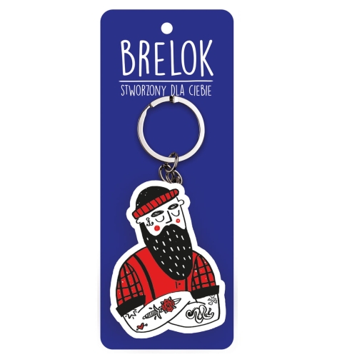 BRELOK BRODACZ Z TATUAŻAMI CZARNO-CZERWONY