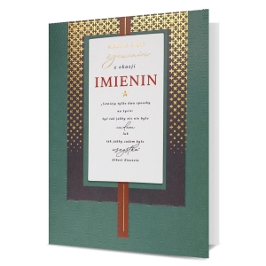KARTKA IMIENINY CYTAT EINSTEIN ZIELONA 19x13cm
