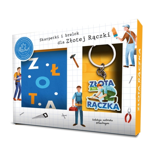 SKARPETKI + BRELOK ZŁOTA RĄCZKA NIEBIESKIE 2szt