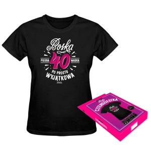 KOSZULKA 40 URODZINY PO PROSTU WYJĄTKOWA CZARNA XL